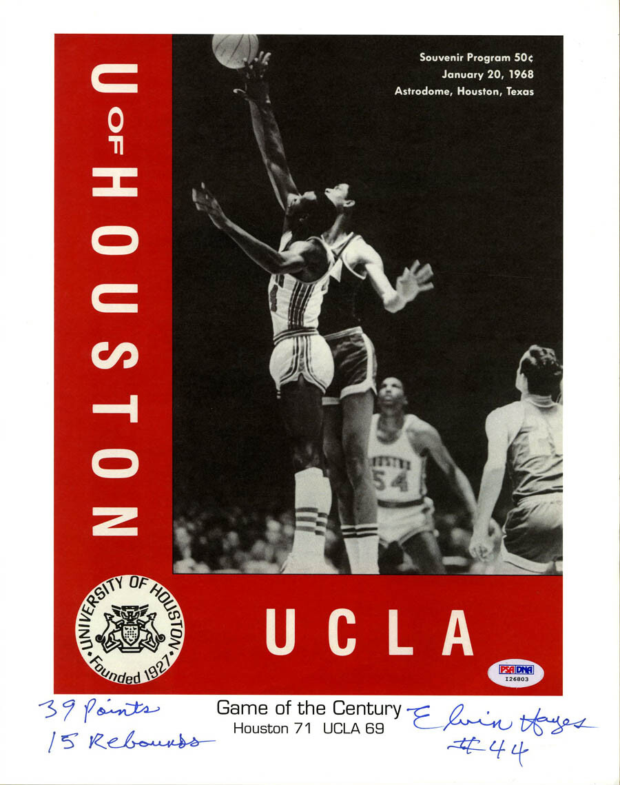 Elvin Hayes Autographed Signed Houston Cougars 11x14 Print Game Of The Century UCLA PSA/DNA 