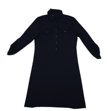 Michael Kors Long Sleeve 1/2 Button Front Collared Shirt Dress Black Womens S
