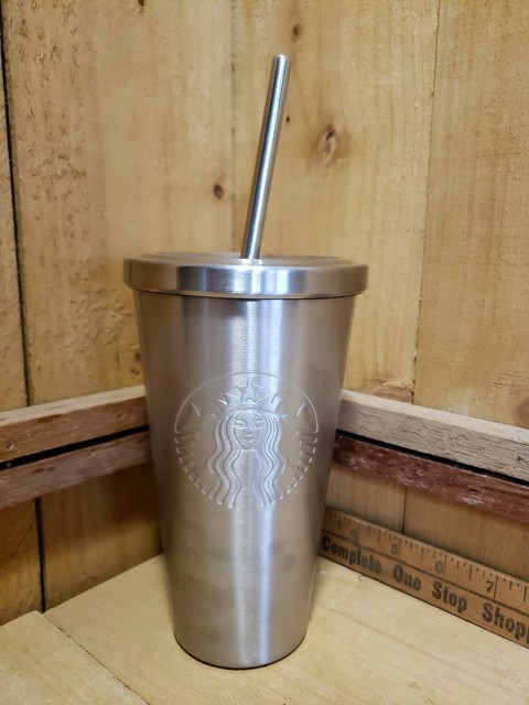 stainless steel tumbler with metal straw