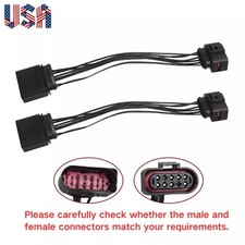 2pcs 14 To 10 Pin Xenon Hid Headlight Connector Adapter For 2015 Vw Jetta