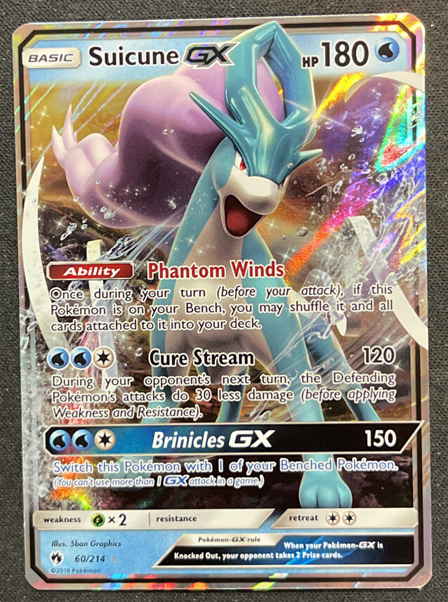 Pokémon Suicune GX 60/214 Ultra Rare Holo Lost Thunder NM/MT ENN Cards