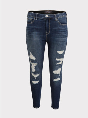 Torrid Sky High Skinny Jean Premium Stretch Medium Wash Blue 10R #64848