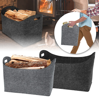 2X Filztasche Einkaufstasche Filz Kaminholz Tasche Zeitungskorb Filzkorb  Shopper