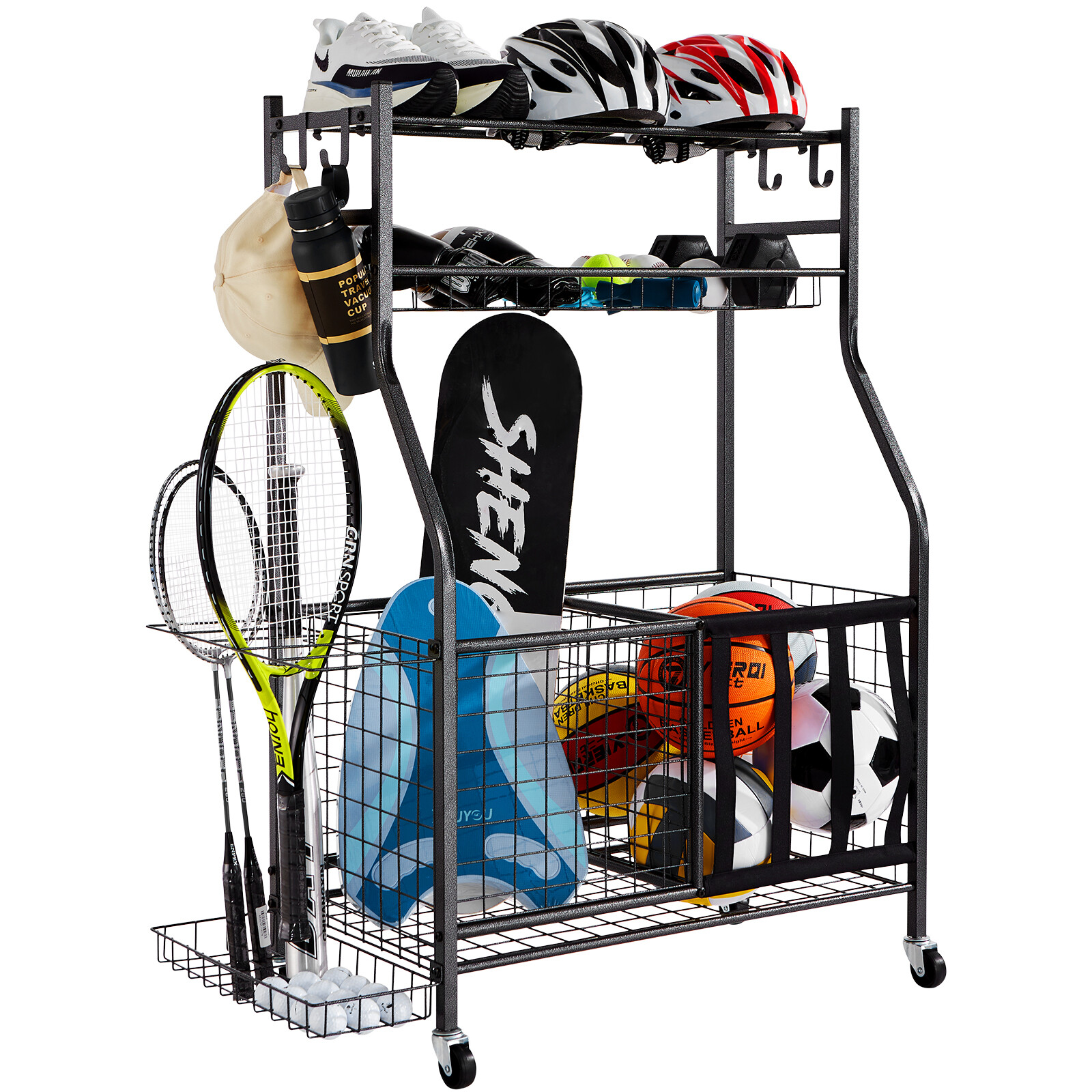 Vevor Sports Equipment Garage Organizer Ball Storage Rack Sport Gear Toy Storage