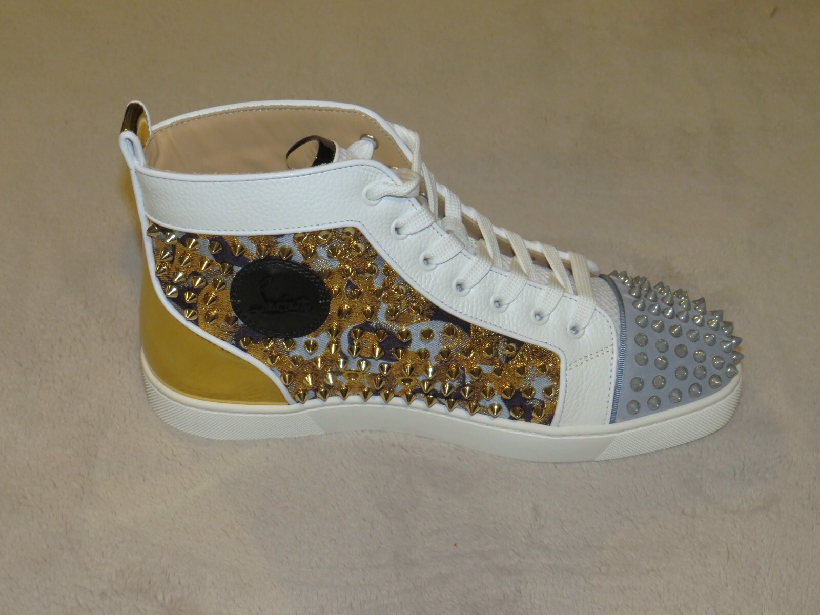 Christian Louboutin Louis Orlato High Top Camo Spiked Sneakers Size 9 NWB image 5