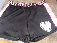 Justice Sz 12 Gymnast Shorts Pink Black Heart Guc