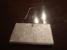 unbranded sliver clutch purse