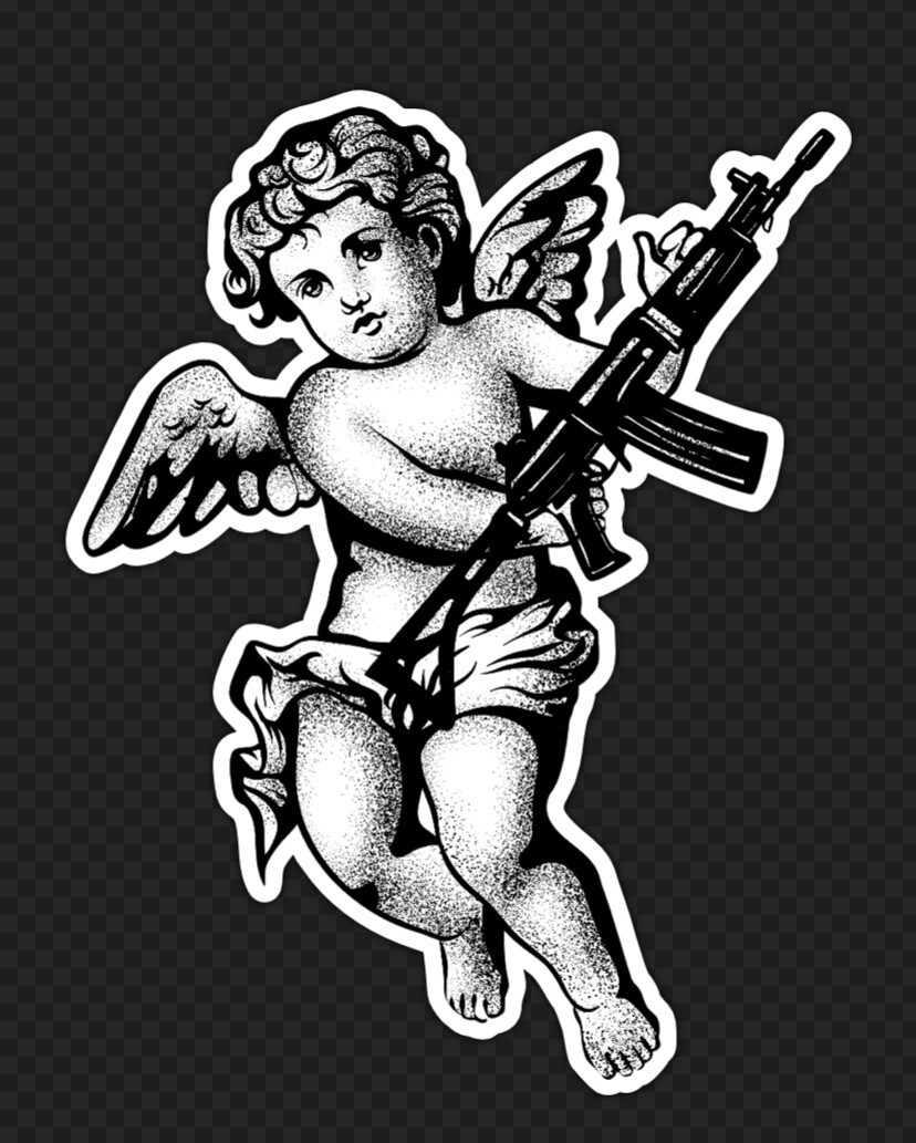 ■FANCY CLUB■ MIX STAR ANGEL PATCH T BLACK F25QB117 F25QB11 Baphomet Satan Big Back Pentagram Star Patch 25cm x 25cm / 9