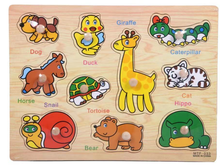 Wooden Puzzle Baby Kids Toddler Jigsaw Alphabet Letters Animal Learning Toy Gift eBay