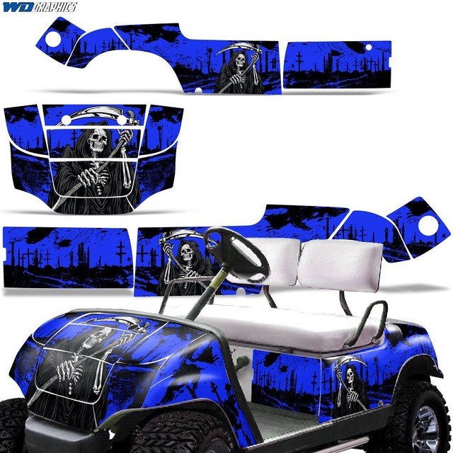 Graphics kit Sticker Decal Wrap for Yamaha Golf Kart 95-06 REAPER V2 BLUE Graphics kit Sticker Decal Wrap for Yamaha Golf Kart 95-06 REAPER V2 BLUE