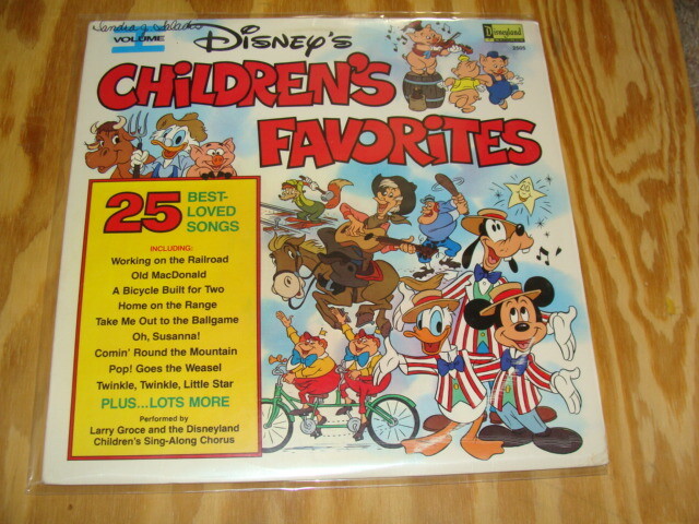 VINYL RECORD DISNEYLAND WALT DISNEY'S CHILDREN'S FAVORITES VOLUME