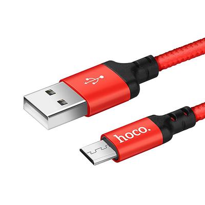 HOCO Micro USB Nylon Ladekabel Datenkabel kurz 1m z.B. für Samsung in ROT
