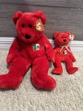 Set Of 2 Ty Osito The Mexico Bear Beanie Baby  Beanie Buddy New With Tags