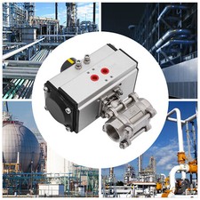 1 Inch Pneumatic 316 Stainless Steel Ball Valve Black Pneumatic Ball Valve