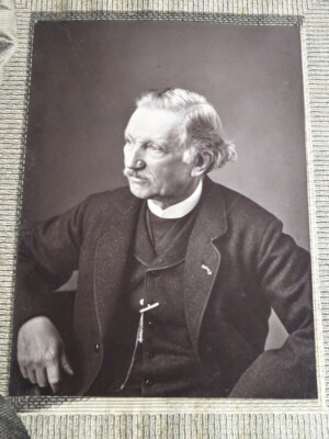 RARE ORIGINAL ANTIQUE CHARLES JACQUE PAINTER BARBIZON PHOTO circa 1870