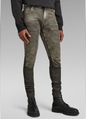 G-Star Raw Men's 5620 Skinny Jeans Medium Aged Cobler Gray $180 New