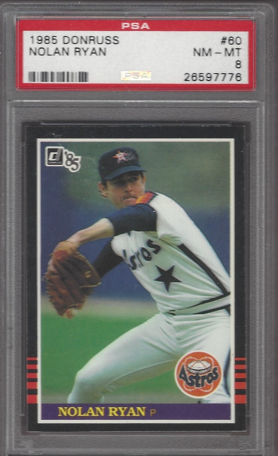 1985 Donruss Baseball 60 Nolan Ryan Houston Astros PSA 8