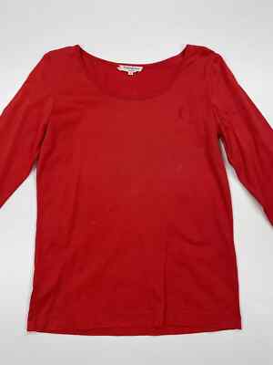 Vintage 1990s 90s YSL Yves Saint Laurent Red Tricot Cotton Long