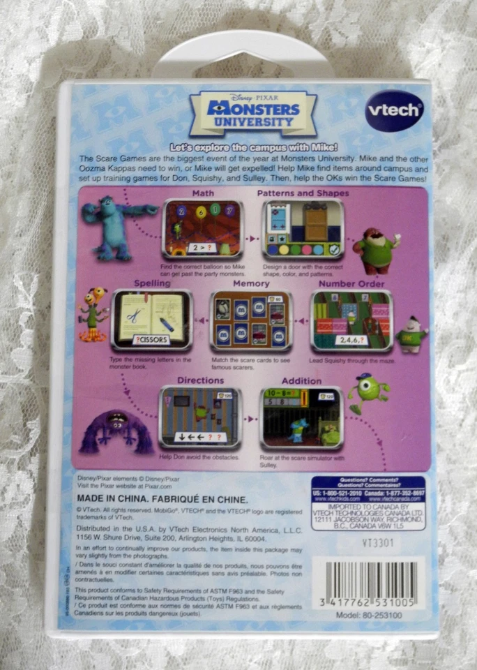 VTech MobiGo Disk Learning System Monsters University 4-6 Years Math Spelling - Image 2 of 2