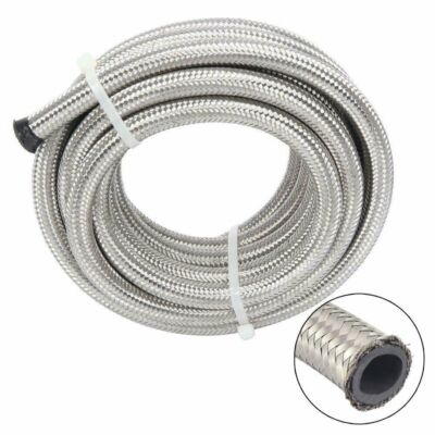 4AN/6AN/8AN/10AN/12AN Stainless Steel Braided CPE Fuel/Oil/Gas Hose Line Silver