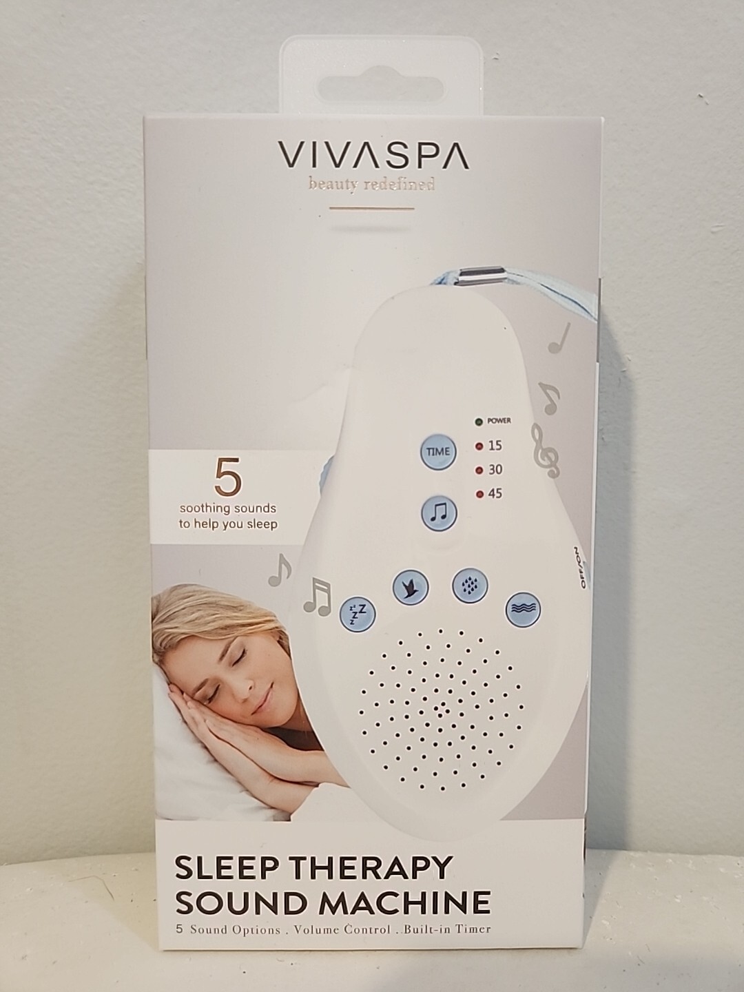 Vivaspa Sleep Therapy Sound Machine 5 Soothing Sounds W/ Timer New Fast