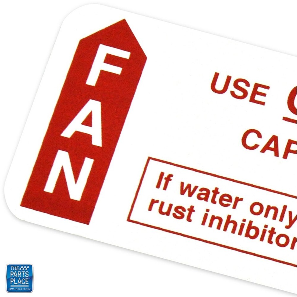 1967 GTO LeMans Caution Fan Engine Compartment Decal (DT0027) - EA | eBay
