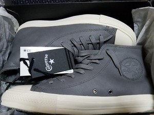 dark grey leather converse