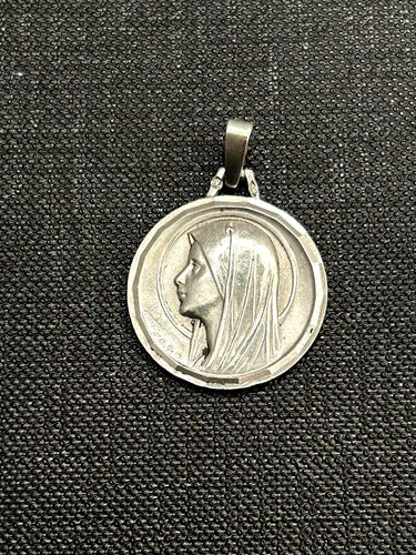 Medaille pendentif religieux n°39 alu vierge marie jesus ancien - Montres & Bijoux