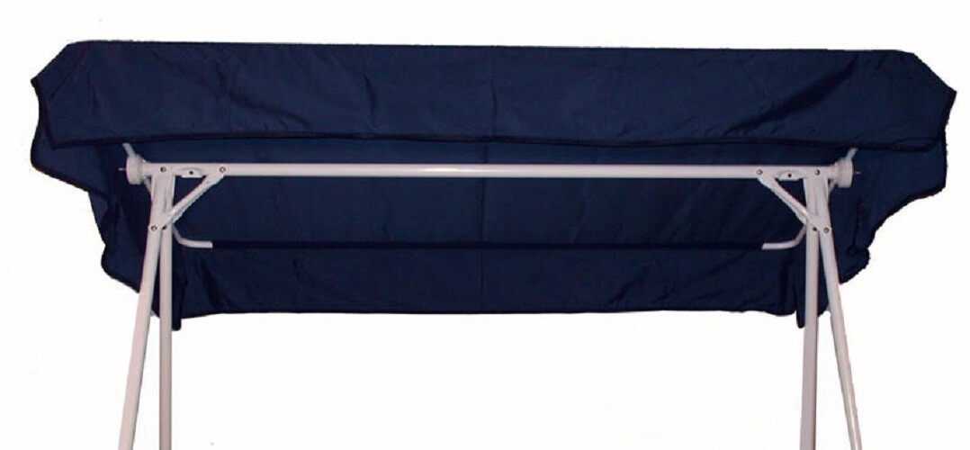 Tettuccio Sfoderabile Per Dondolo 4 Posti - Ricambio In Tessuto Antimacchia Colore Ecru Rigato - Foto 3