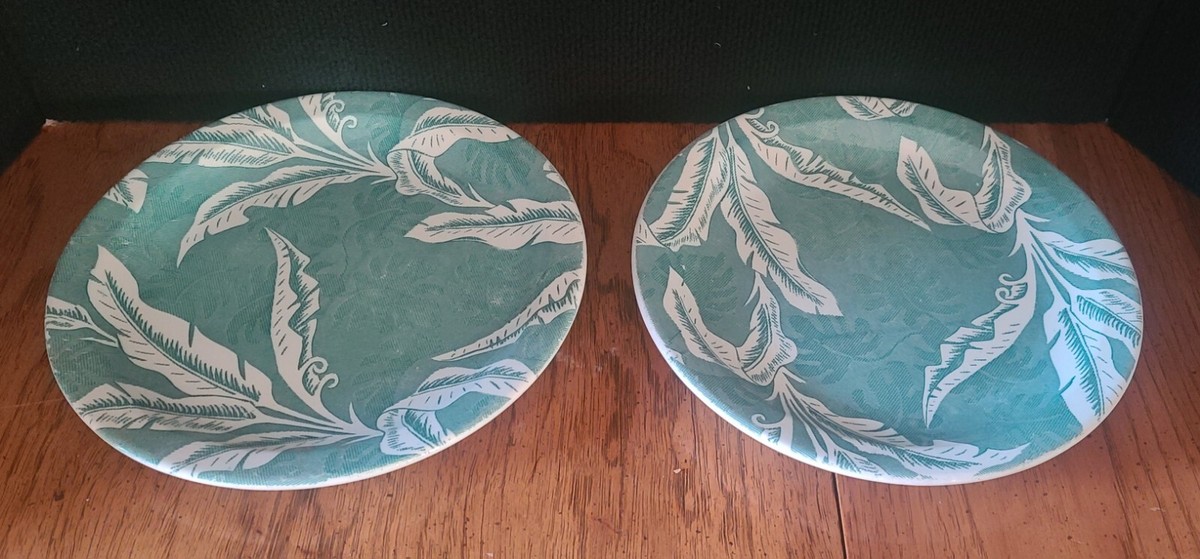 TEPCO Restaurant Dinner Plate Green Palm Banana Leaf