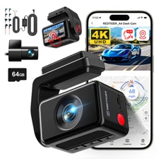 REDTIGER A4 Dash Camera 4K Front and Rear Dash Cam, 5.8GHz WiFi, Hardwire kit
