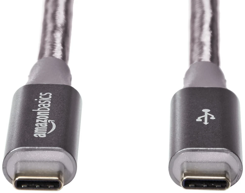 3 FT Double Braided Nylon USB Type-C to Type-C 3.1 Gen 2 Cable USB-C, Dark Grey - Image 2 of 4