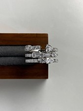 2.20TCW Multi Cut Lab Grown Diamond Half Eternity Three Row Band 14k White Gold