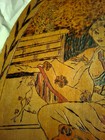 Antique Oval Pyrography  Plaque Oriental Exotic Lady Hd Ptd Orig 15" x 8" — photo 5