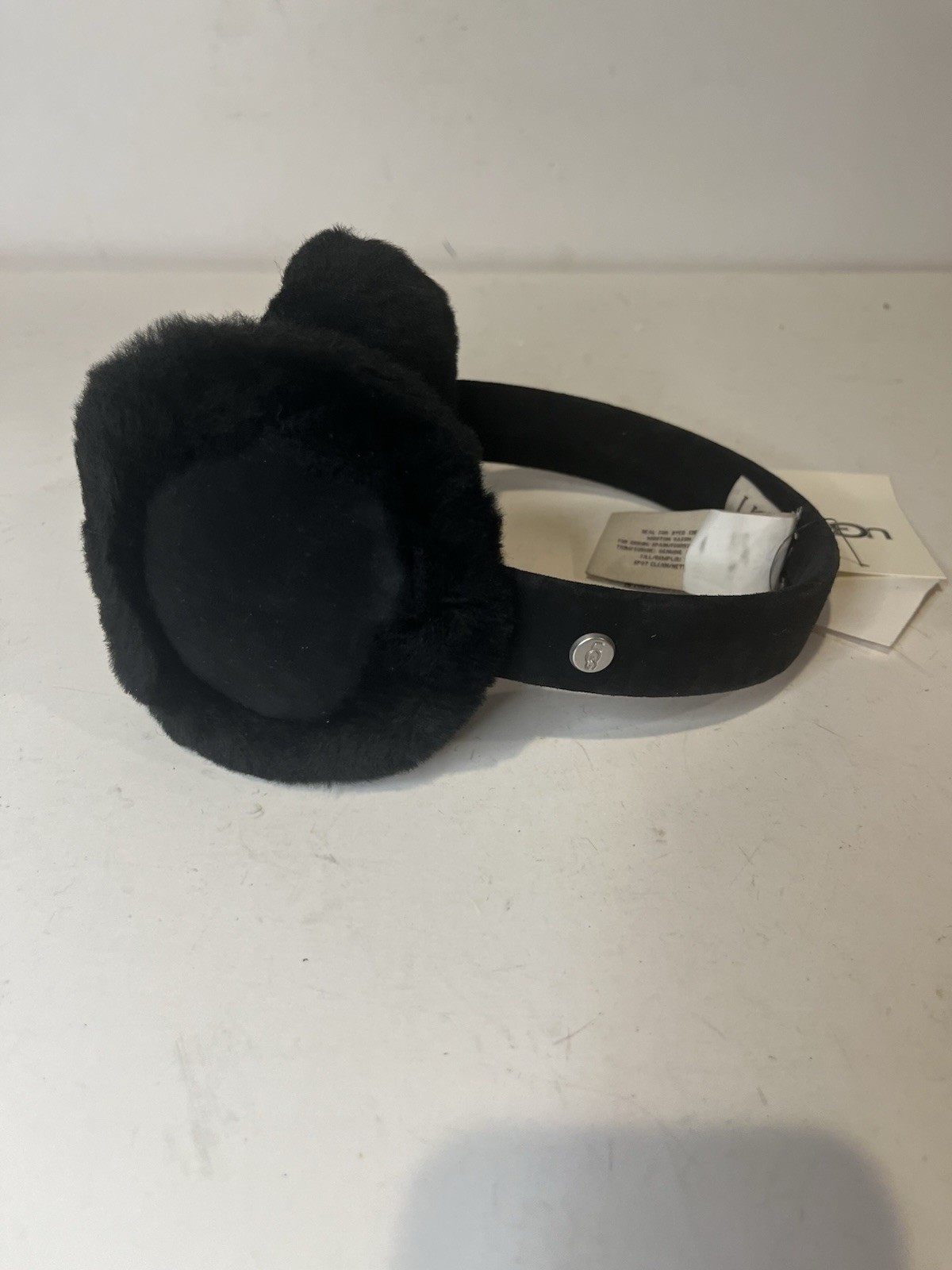 UGG  Black Shearling Sheep Fur Earmuff Real Shearling Sheepskin Australia Winter image 6