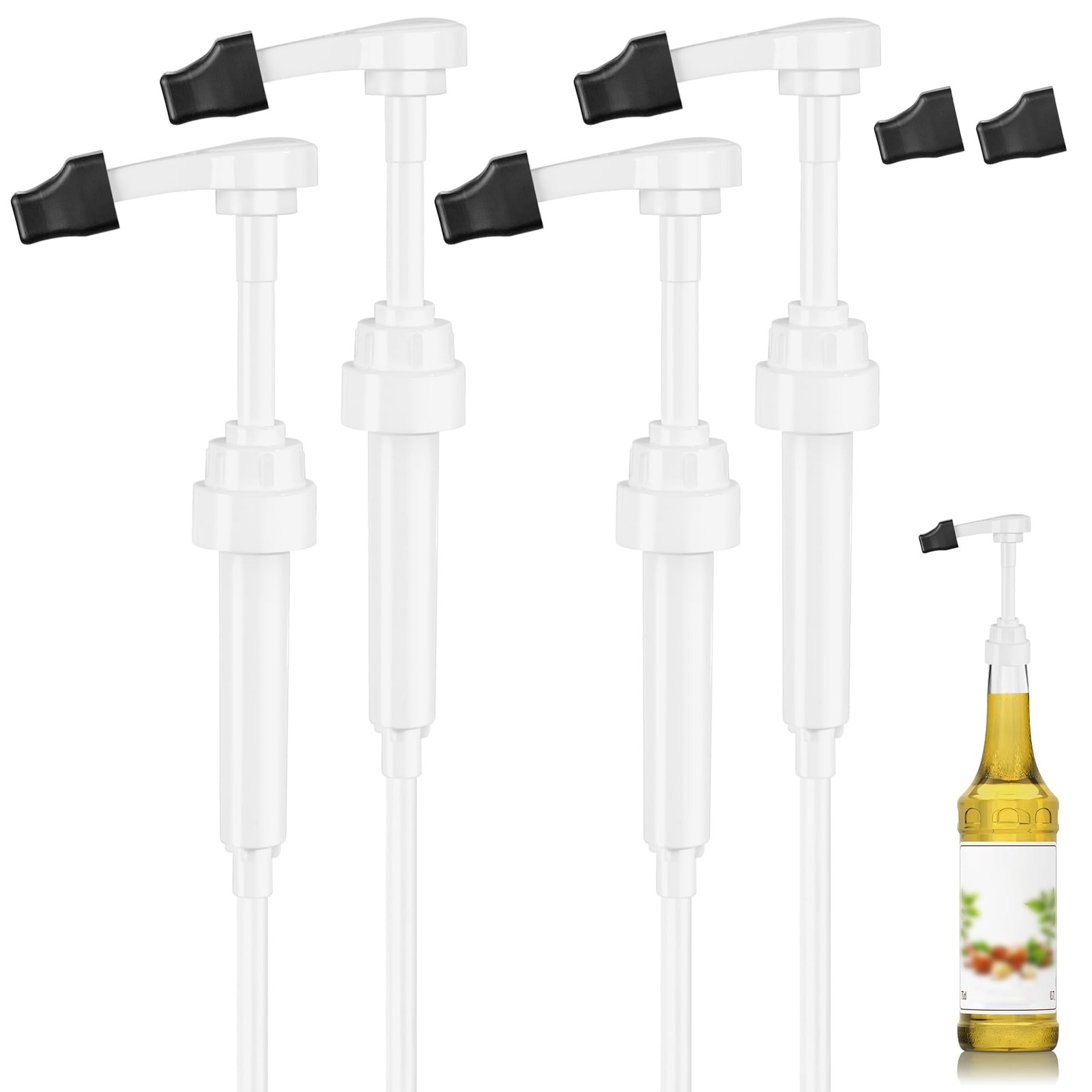 Coffee Syrup Pump for 750 ml Bottle &ndash; 4 Pack Dispenser Pum
