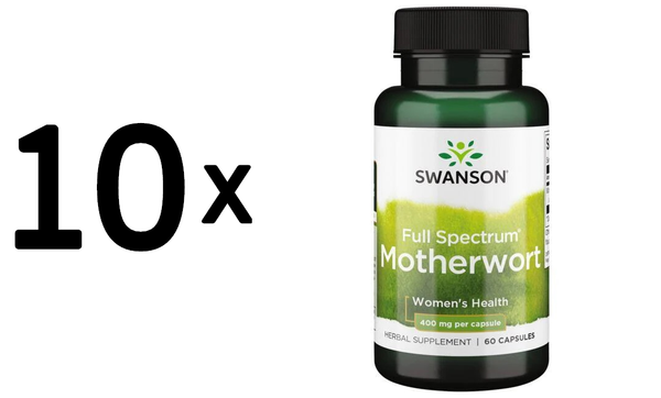 10 X Swanson Full Spectrum Motherwort, 400Mg - 60 Caps (133,22 Eur/Kg)-image