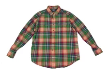 Vintage Polo Ralph Lauren Madras Safari Shirt Epaulet Plaid Mens XL