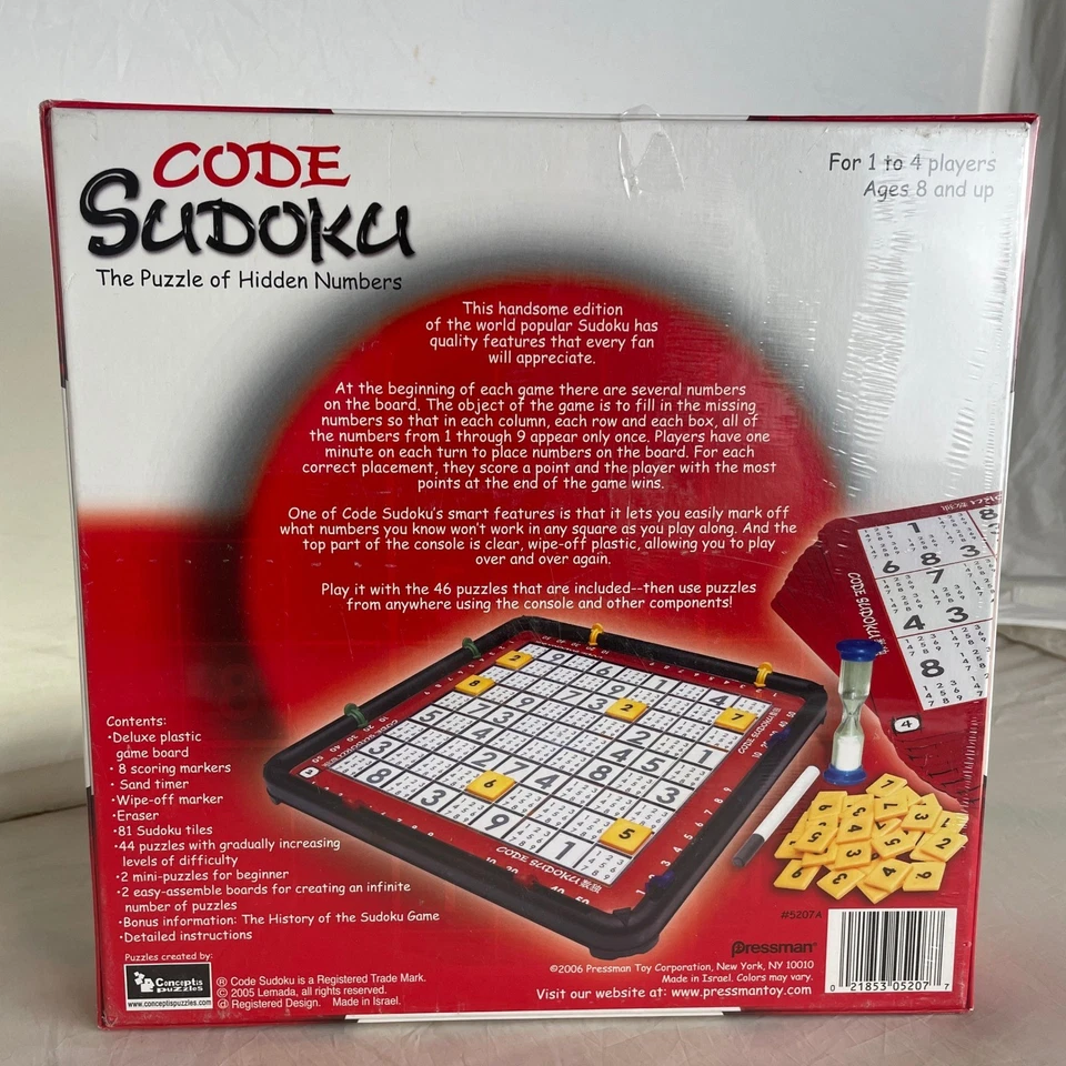 Pressman Code Sudoku The Puzzle of Hidden Numbers Game 1-4 Players Ages 8+ - Image 2 of 3