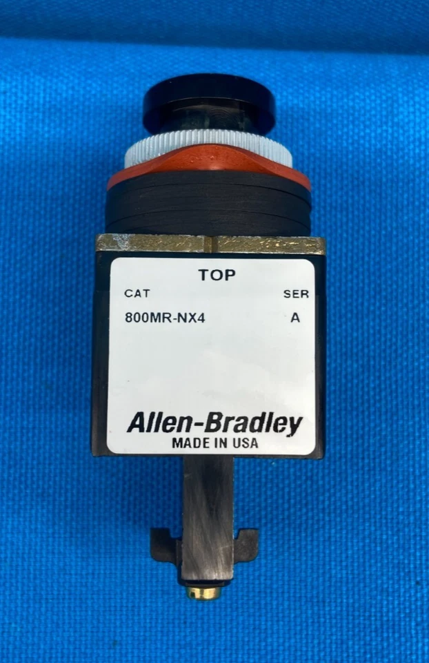 Allen Bradley 800MR-NX4 Replacement Small Round Push Button Unit Black Cap - Image 3 of 4