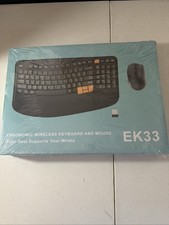 Wireless Keyboard Mouse Combo 2.4G Ergonomic Spill-Resistant Black