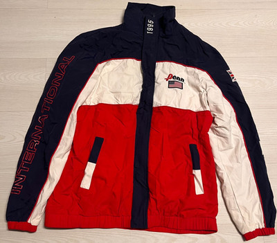 Penn Sport USA 1995 Nations Flag Jacke Herren Large Rot Navy Retro 90er Vintage
