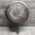 LODGE Cast Iron 12" Skillet #10 SK D1 with 3 Notch Heat Ring USA VTG