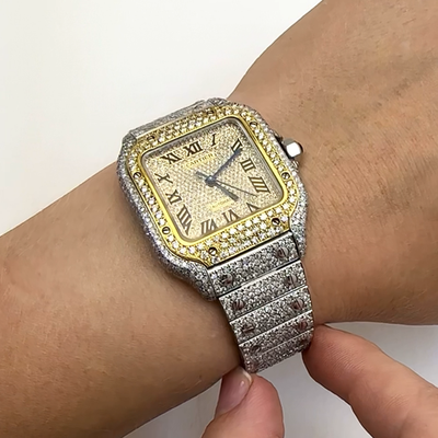 Cartier Santos 40mm Automatic Watch 12CTW Natural Diamond