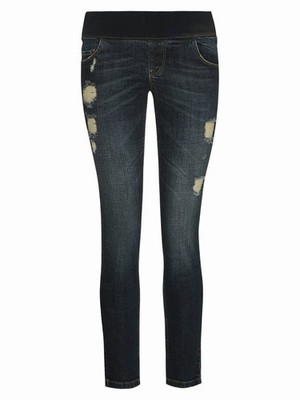 BellyButton Maternity Damen Umstandsjeans, zerrissen, Blau