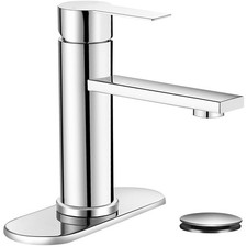 Chrome Bathroom Faucet Single Hole Single Handle Vanity Modern Sink RV Bathro...