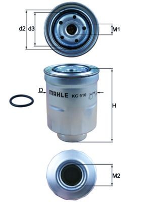 NEU - Mahle KC510D Kraftstofffilter FüR CitroËN Mitsubishi Peugeot Toyota-image