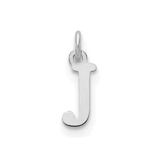 14k White Gold Cutout Letter J Initial Pendant