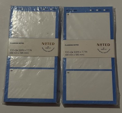 Lot Of 2 Noted By Post-It Planning Notes My Top Three 3.9 x 7.7 100 Sheets Each