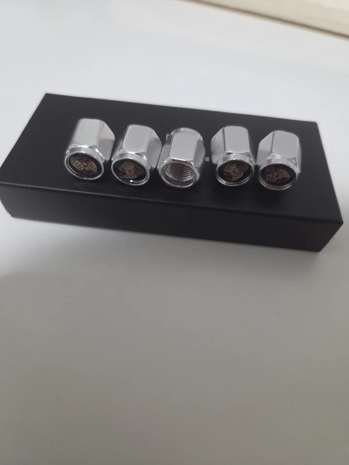 Universal Fits Porsche Tire Air Valve Stem Caps Cover for Cars 5 Count W/box - Image 2 of 4